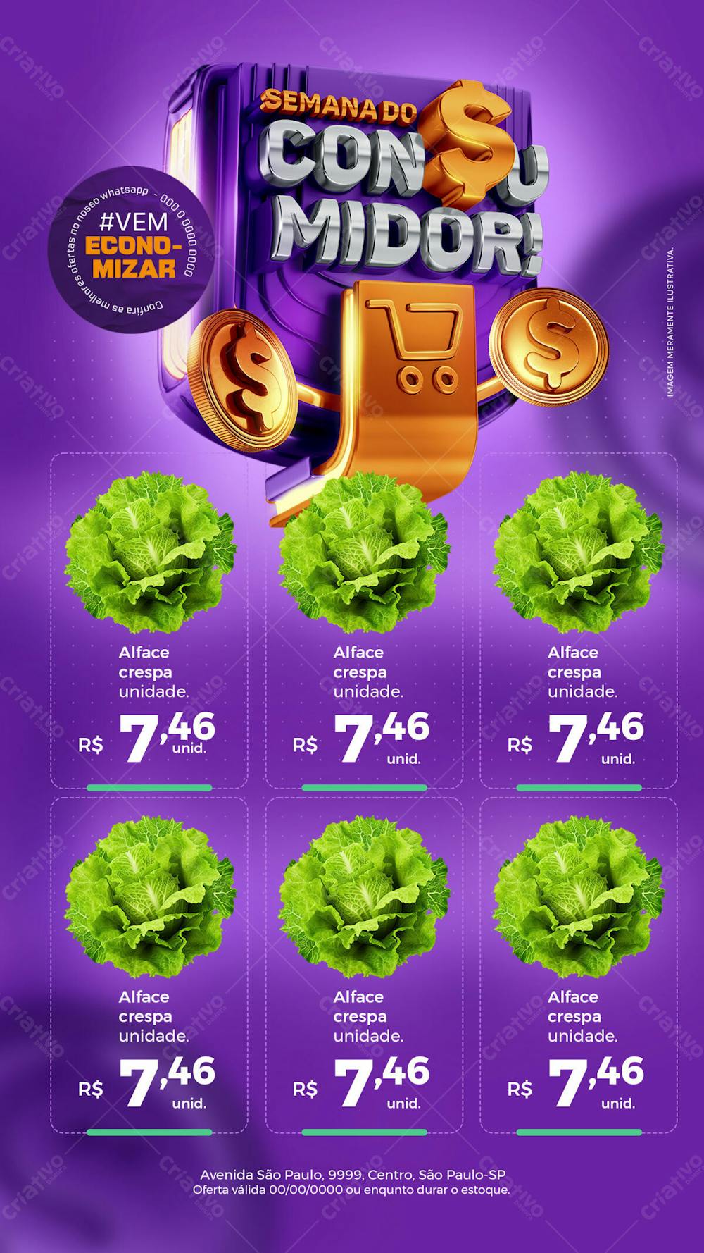 Stories Semana Do Consumidor Promoção Hortifruti Supermercado Economina Alface