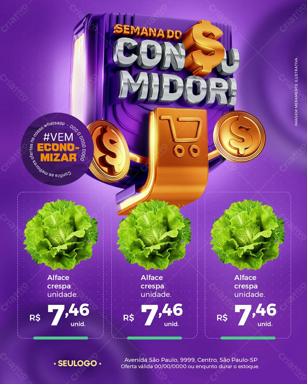 Post Semana Do Consumidor Promoção Hortifruti Supermercado Economina Alface