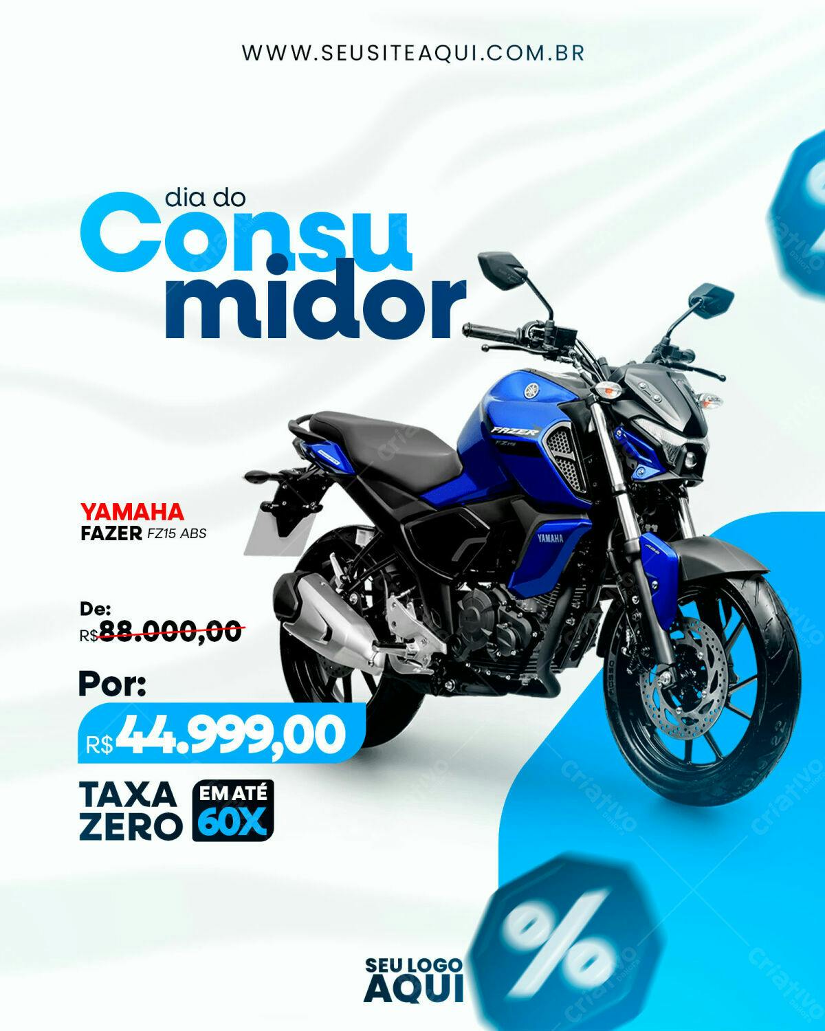 Flyer Dia do Consumidor Yamaha Fazer PSD Editável