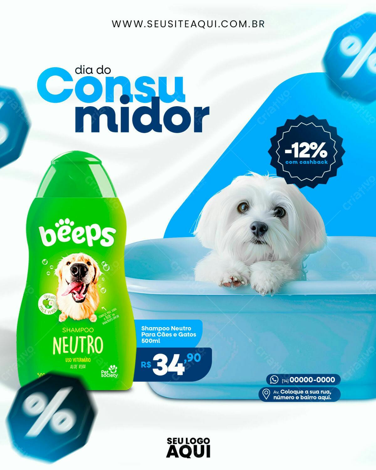 Banner Dia do Consumidor Pet Shop PSD Editável
