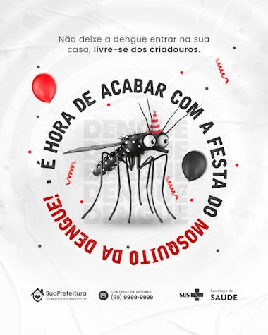 Conscientização contra a dengue social media