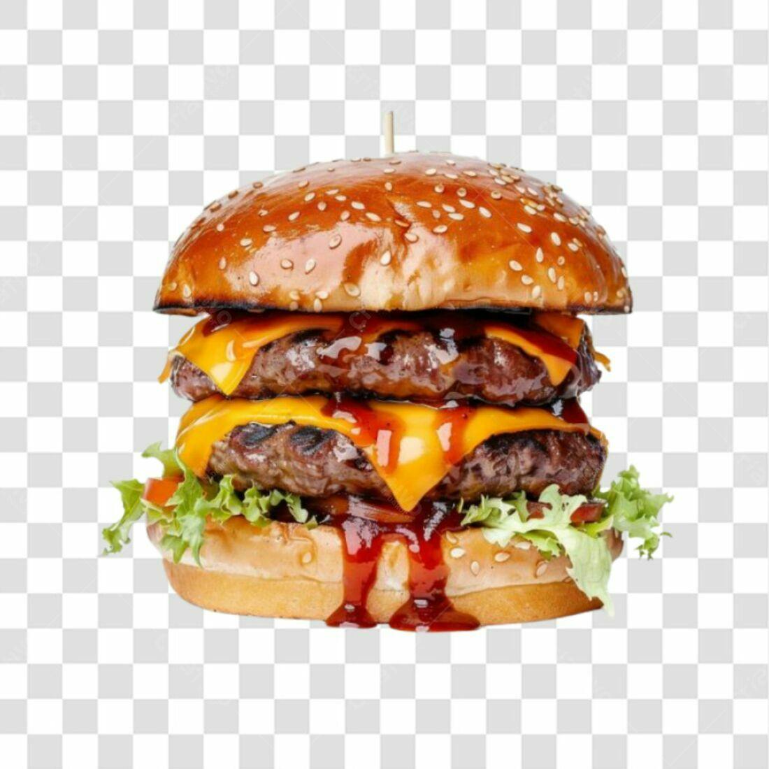 Icone Hamburguer Duplo PNG com fundo transparente