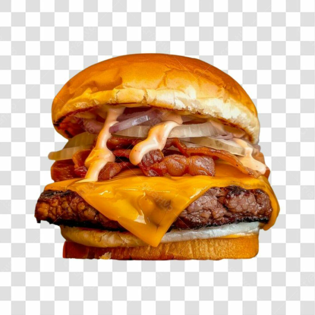Imagem PNG de Hambúrguer Bacon Queijo com fundo transparente