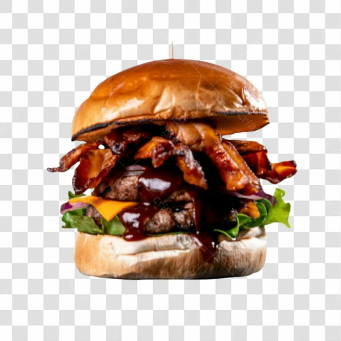 Imagem PNG de Hambúrguer com Bacon e fundo transparente