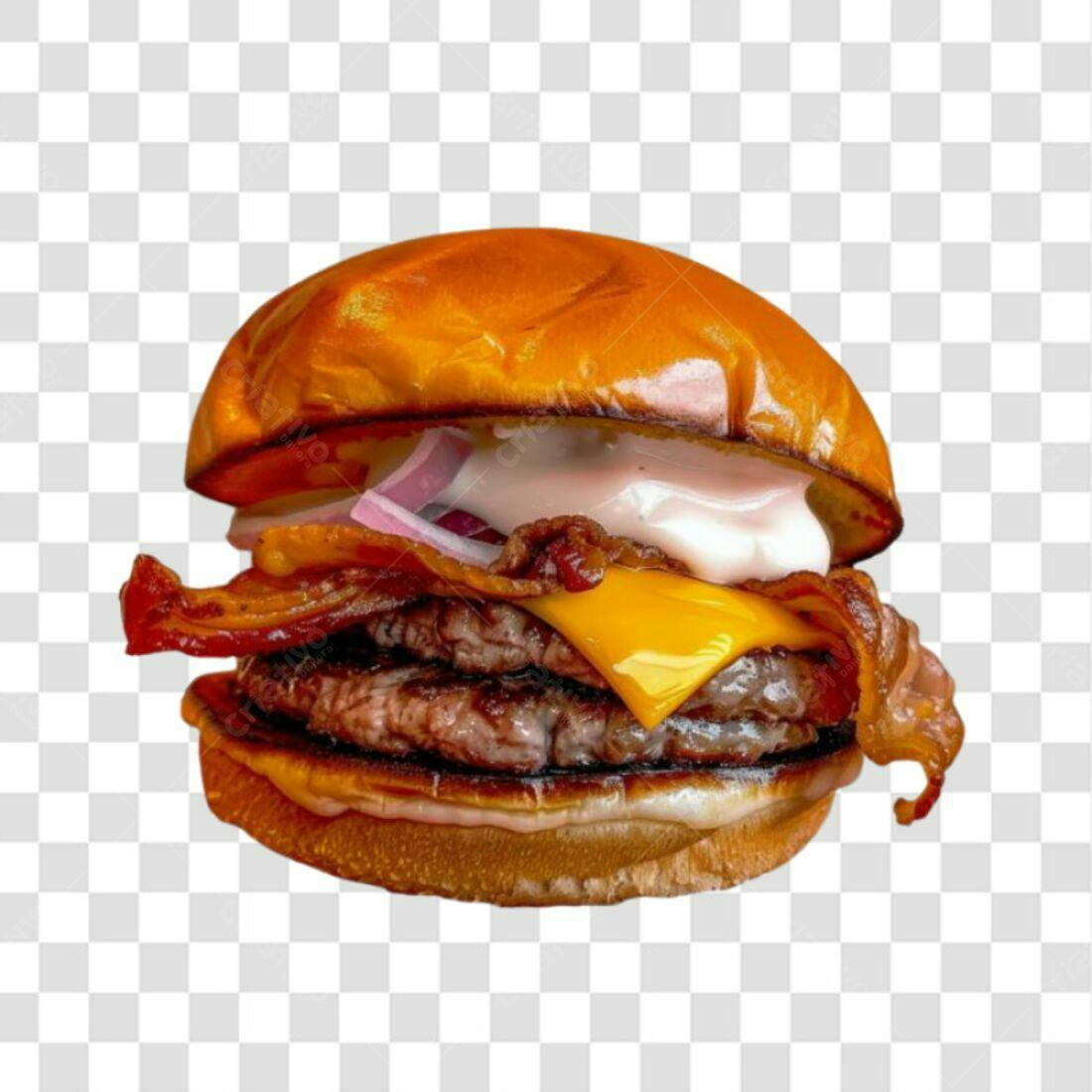 Icone Hambúrguer Bacon Queijo PNG com fundo transparente