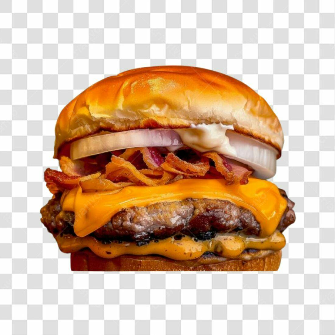 Icone Hamburguer Bacon Queijo PNG com fundo transparente
