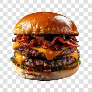 Hamburguer de bacon png transparente