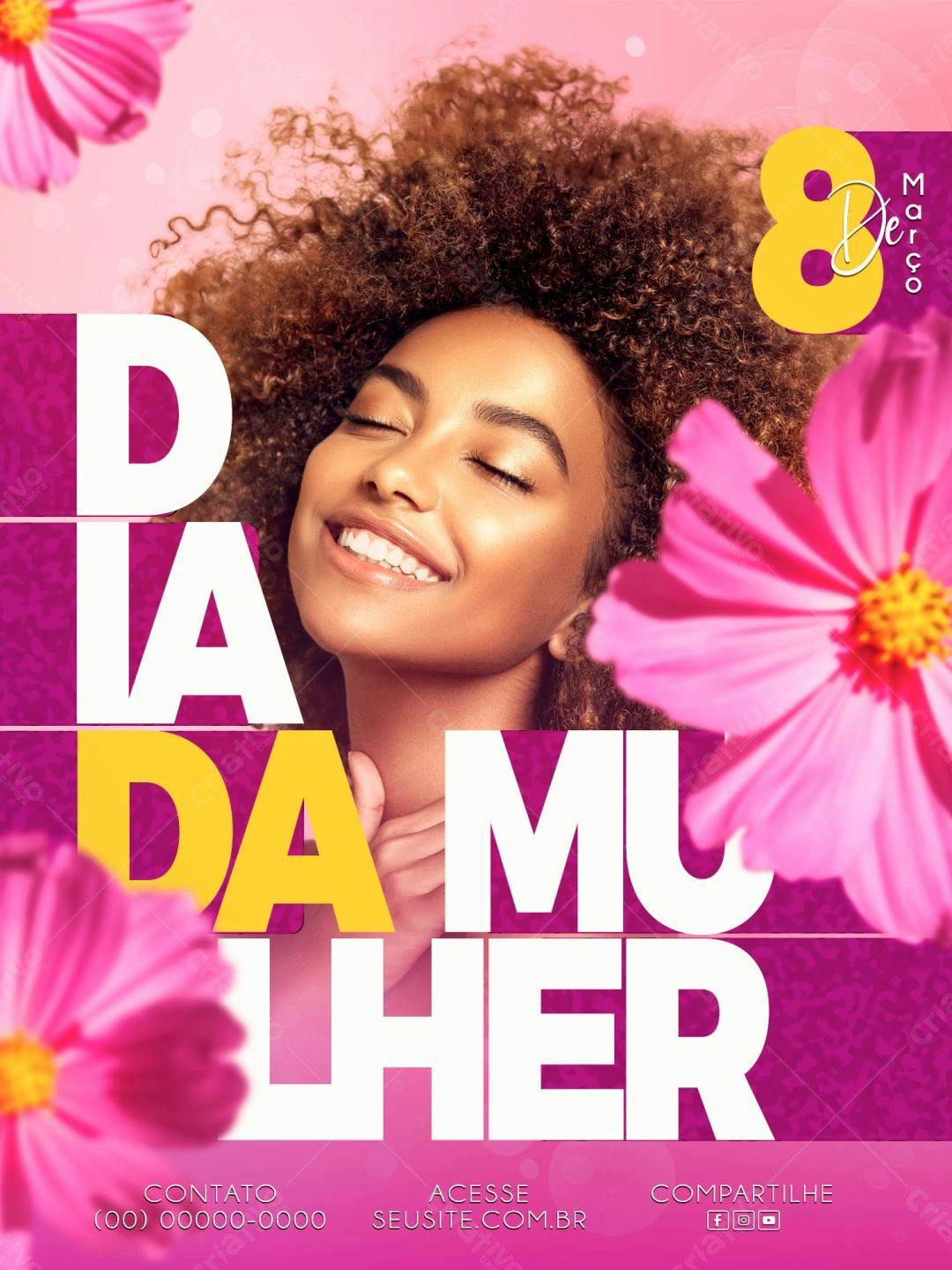 Flyer Dia Internacional da Mulher PSD Editável
