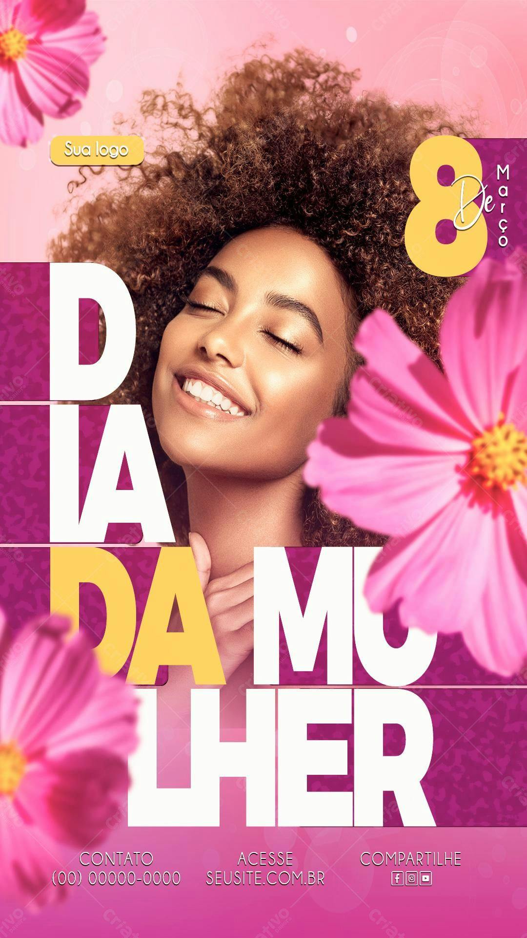 Flyer Dia Internacional da Mulher PSD Editável