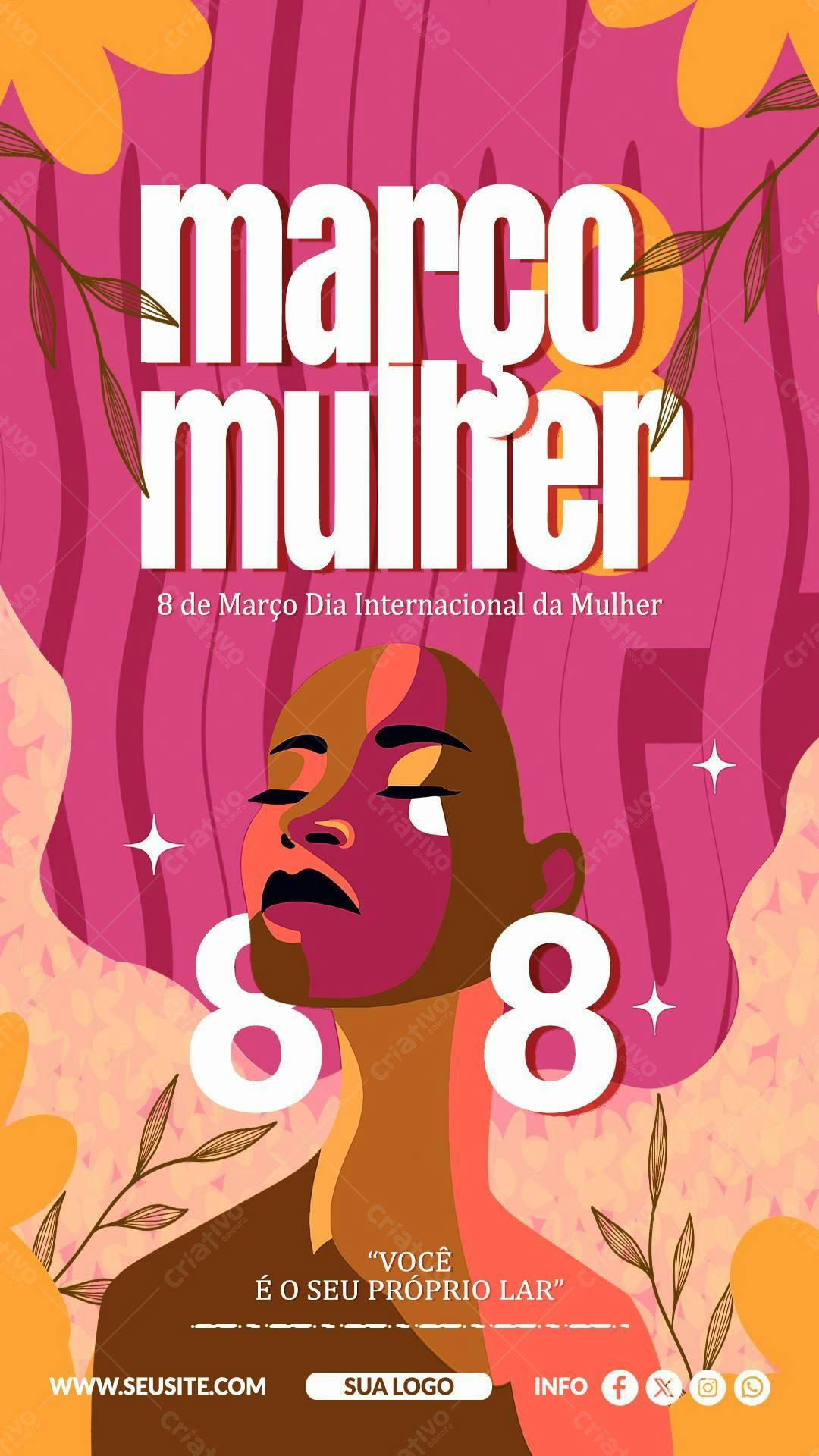 Flyer Dia Internacional da Mulher PSD Editável