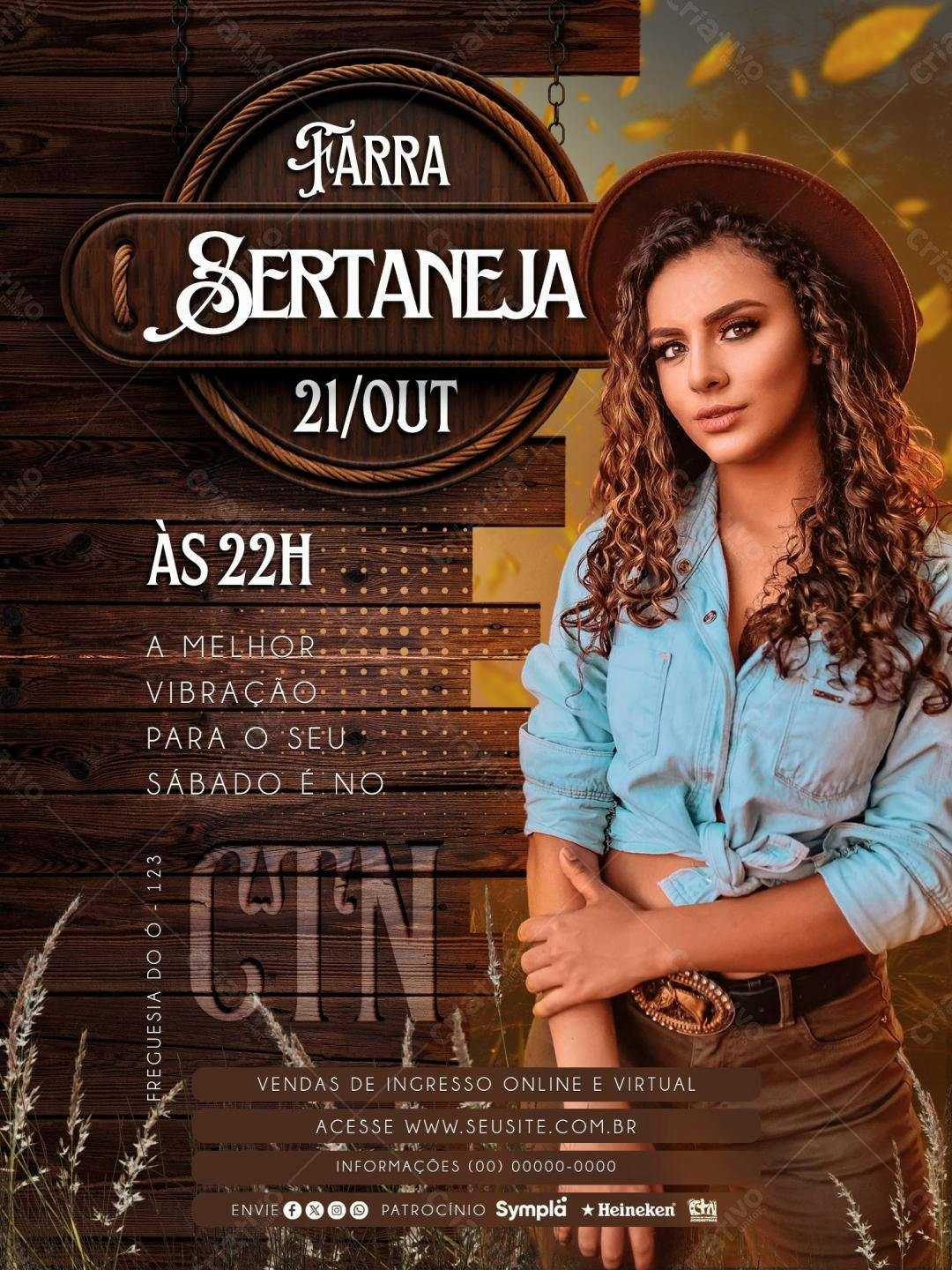 Flyer Festa Sertaneja PSD Editável