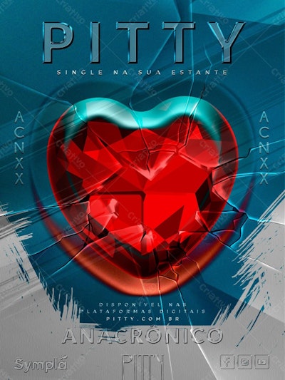 Flyer para Lançamento Musical da Banda Pitty PSD Editável