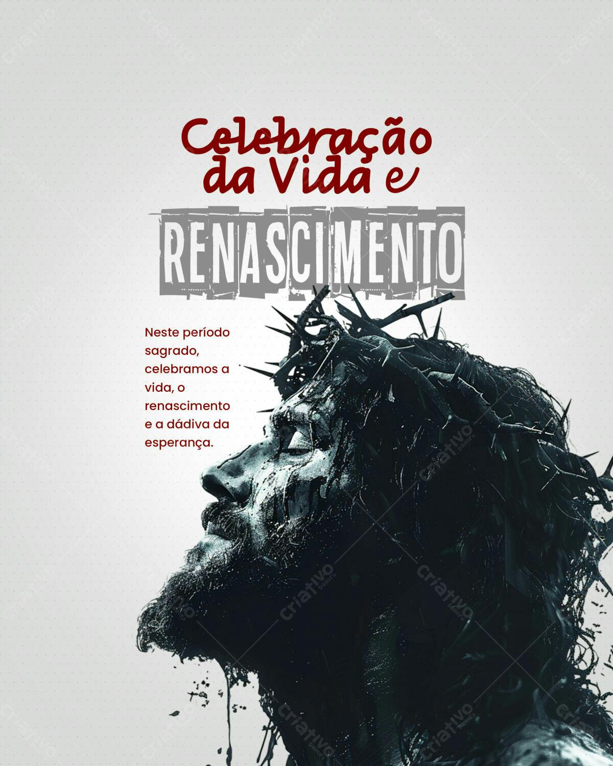 Flyer Páscoa - Celebração da Vida e Renascimento PSD Editável