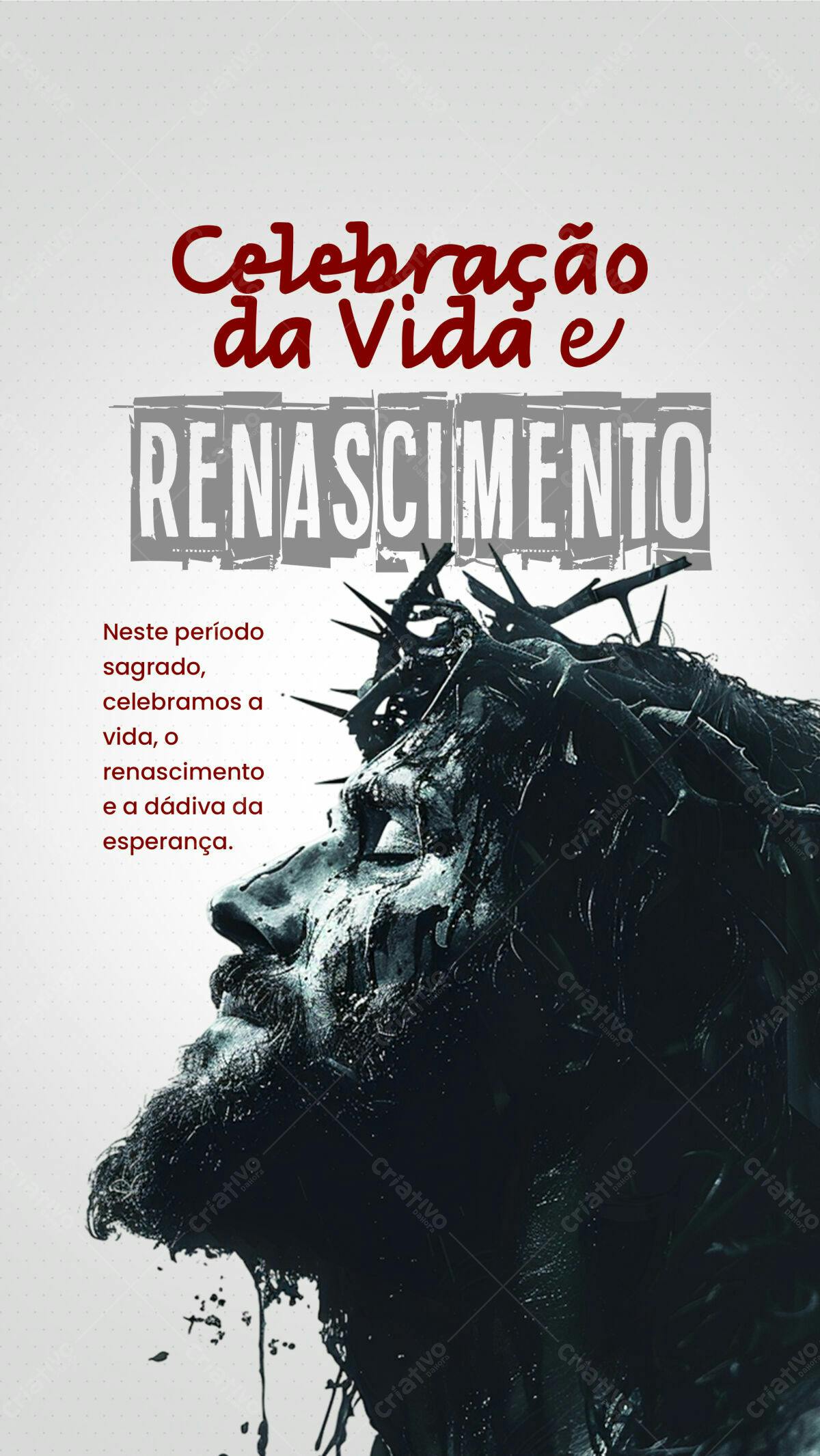 Poster Celebração da Vida e Renascimento PSD Editável