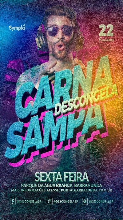 Flyer para Festa Carnaval Descongelada PSD Editável