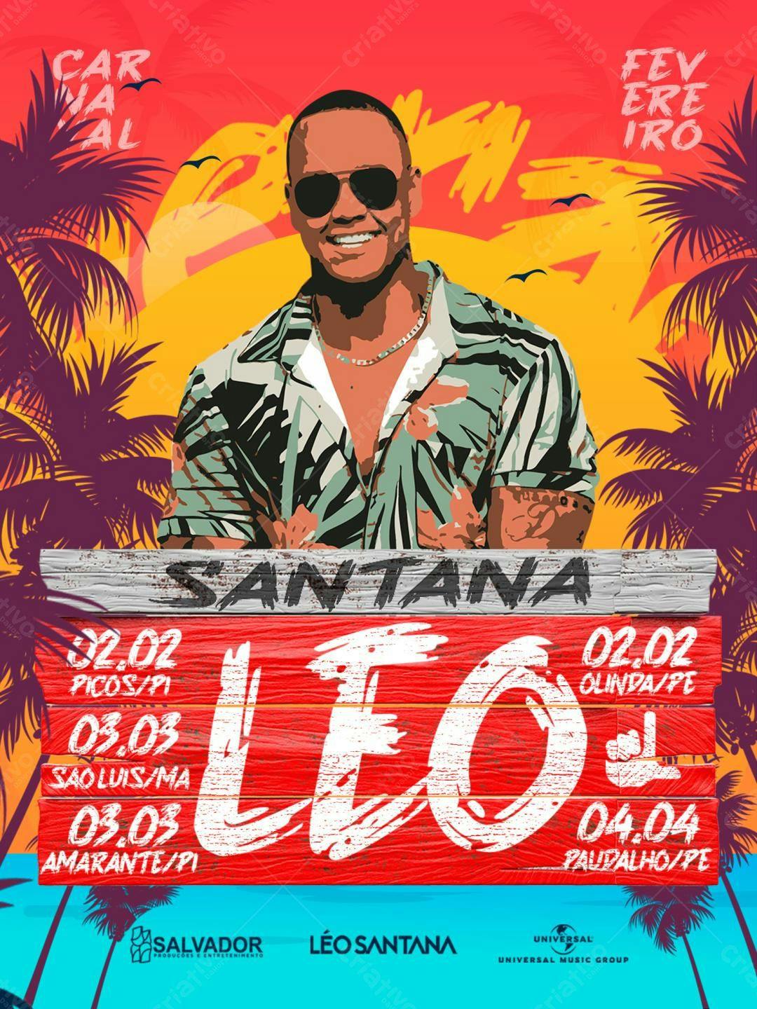 Flyer Carnaval Léo Santana PSD Editável