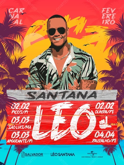 Flyer Carnaval Léo Santana PSD Editável