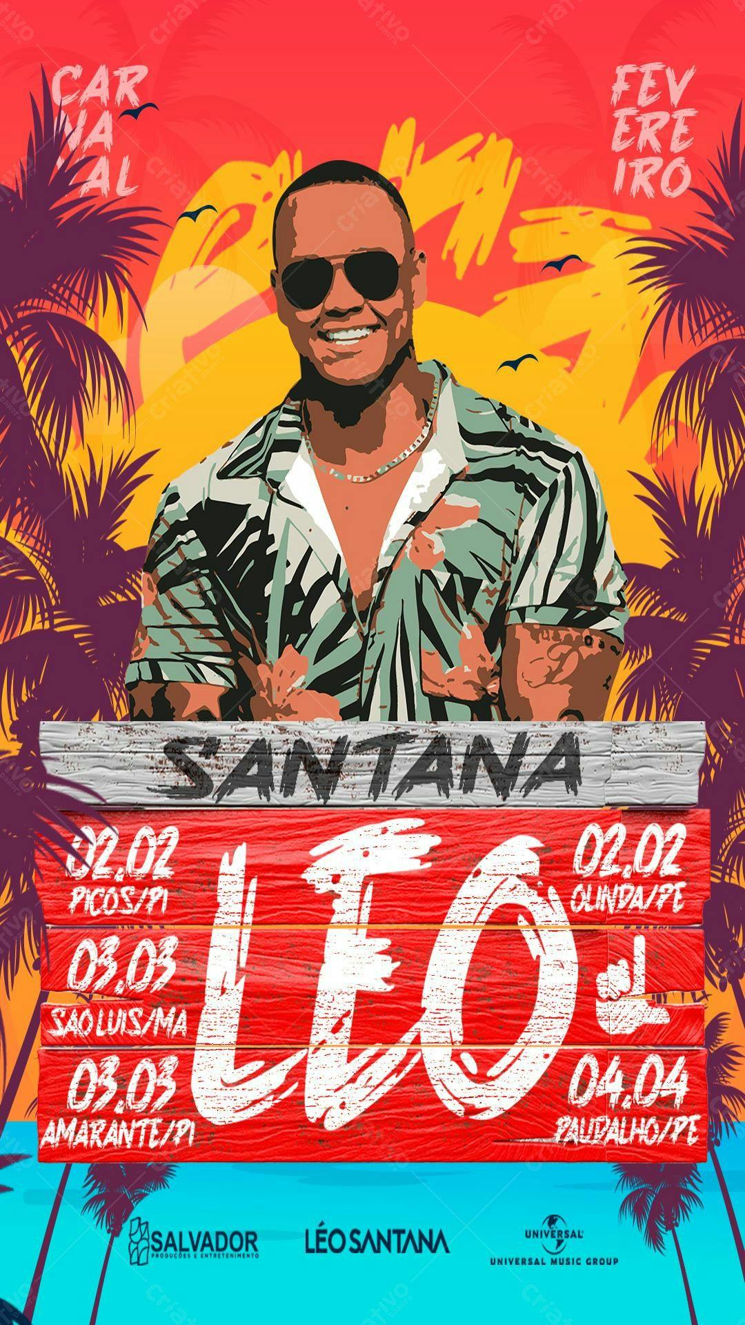 Flyer Carnaval Léo Santana PSD Editável