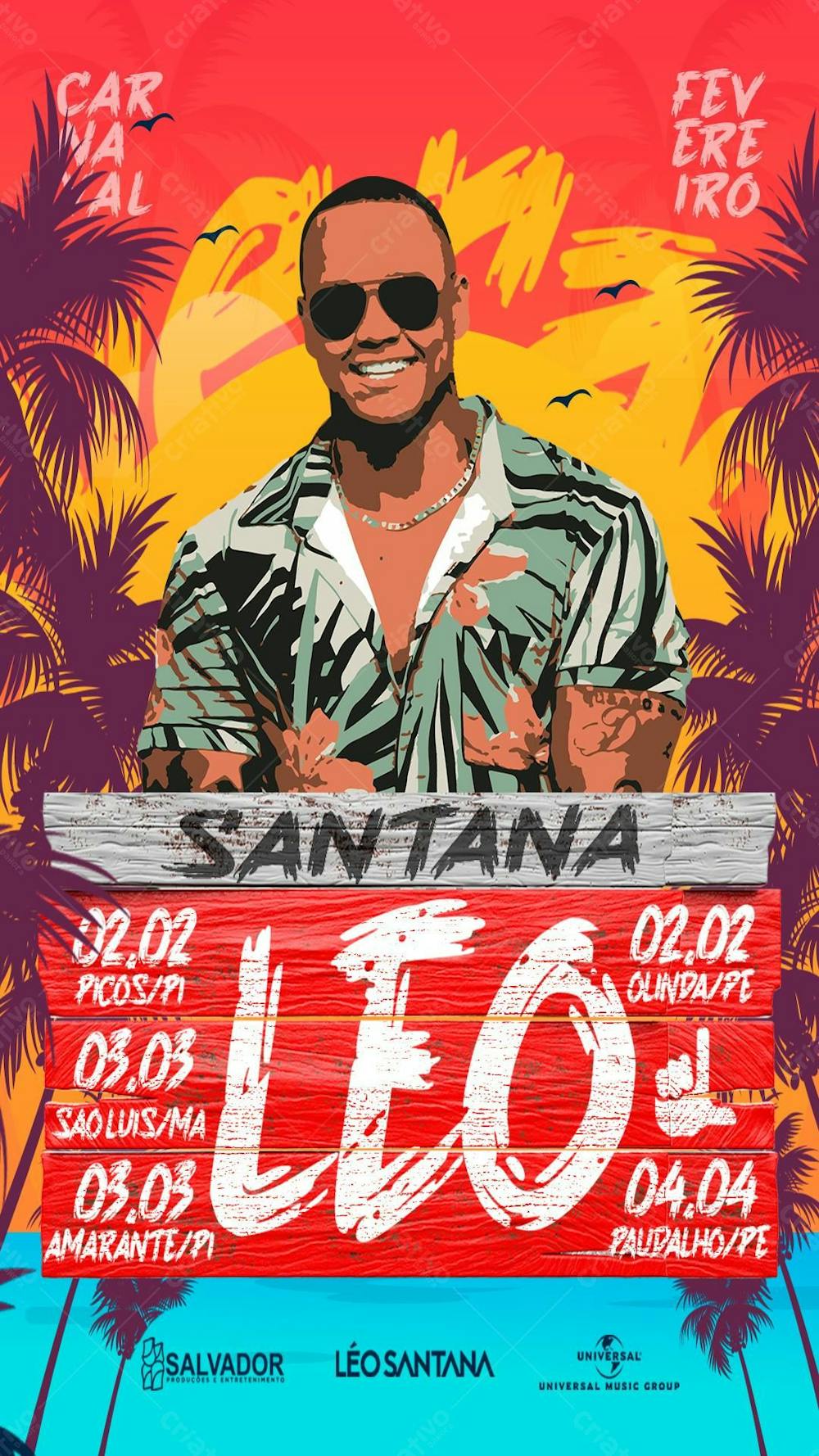 Social Media Flyer Verão Leo Santana - Stories.