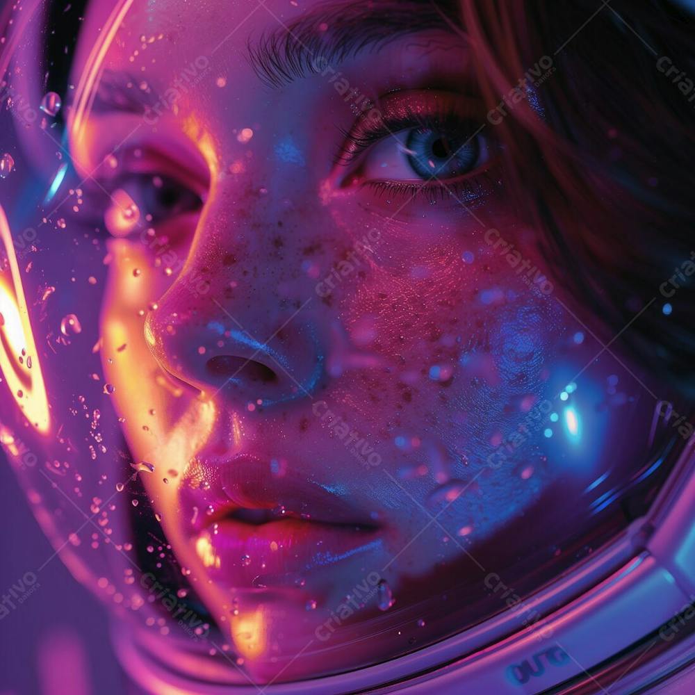 ASTRONAUTA NA ESPAÇO | COM LUZES NEON | FAÍSCAS | IMAGEM BACKGROUND