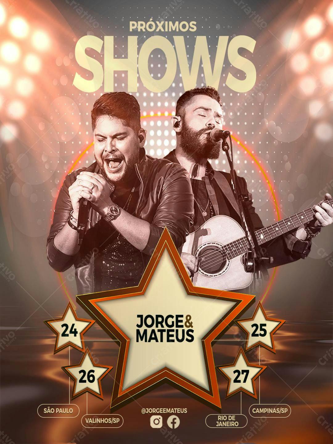 Flyer para Shows Jorge & Mateus PSD Editável