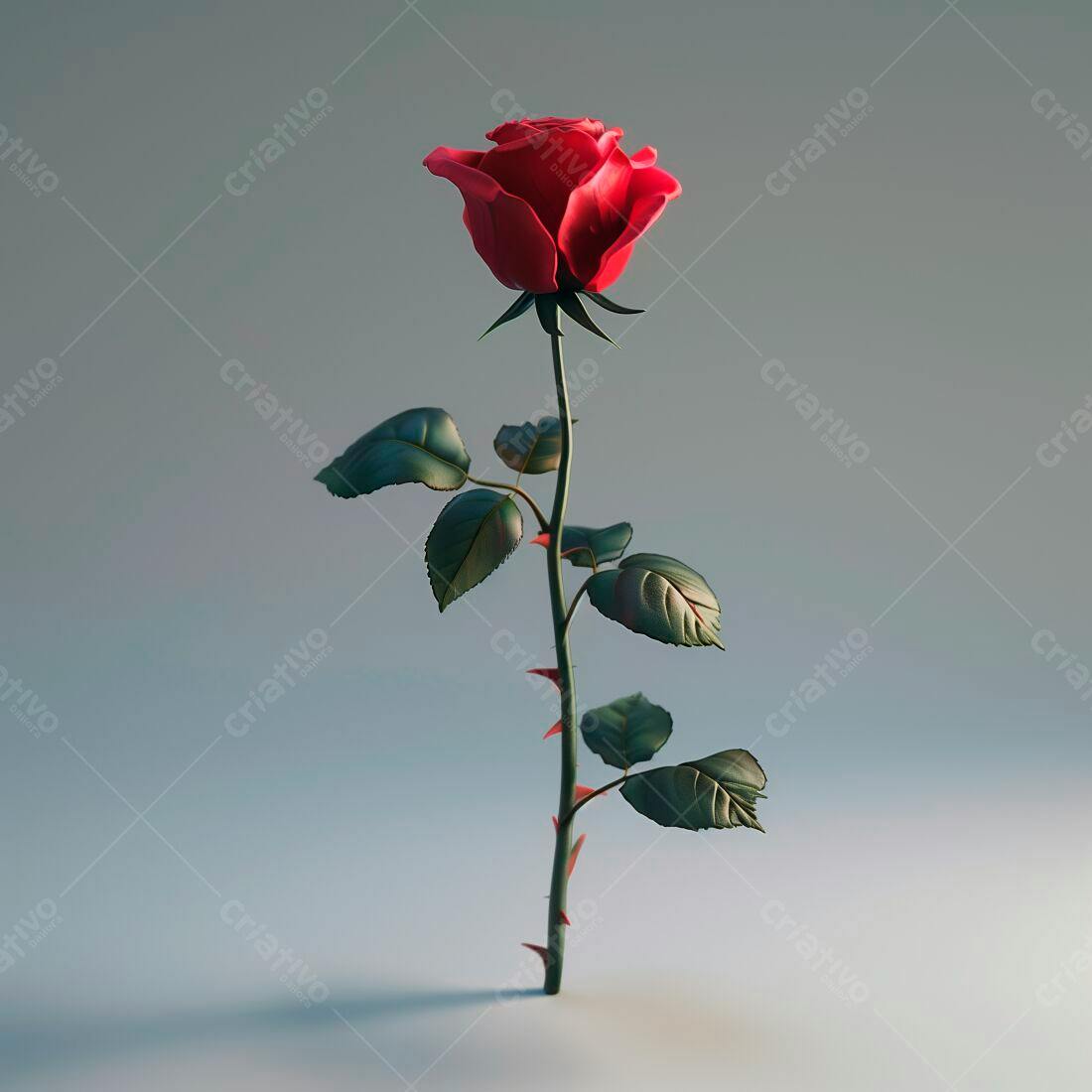 Rosa vermelha isolada fundo claro
