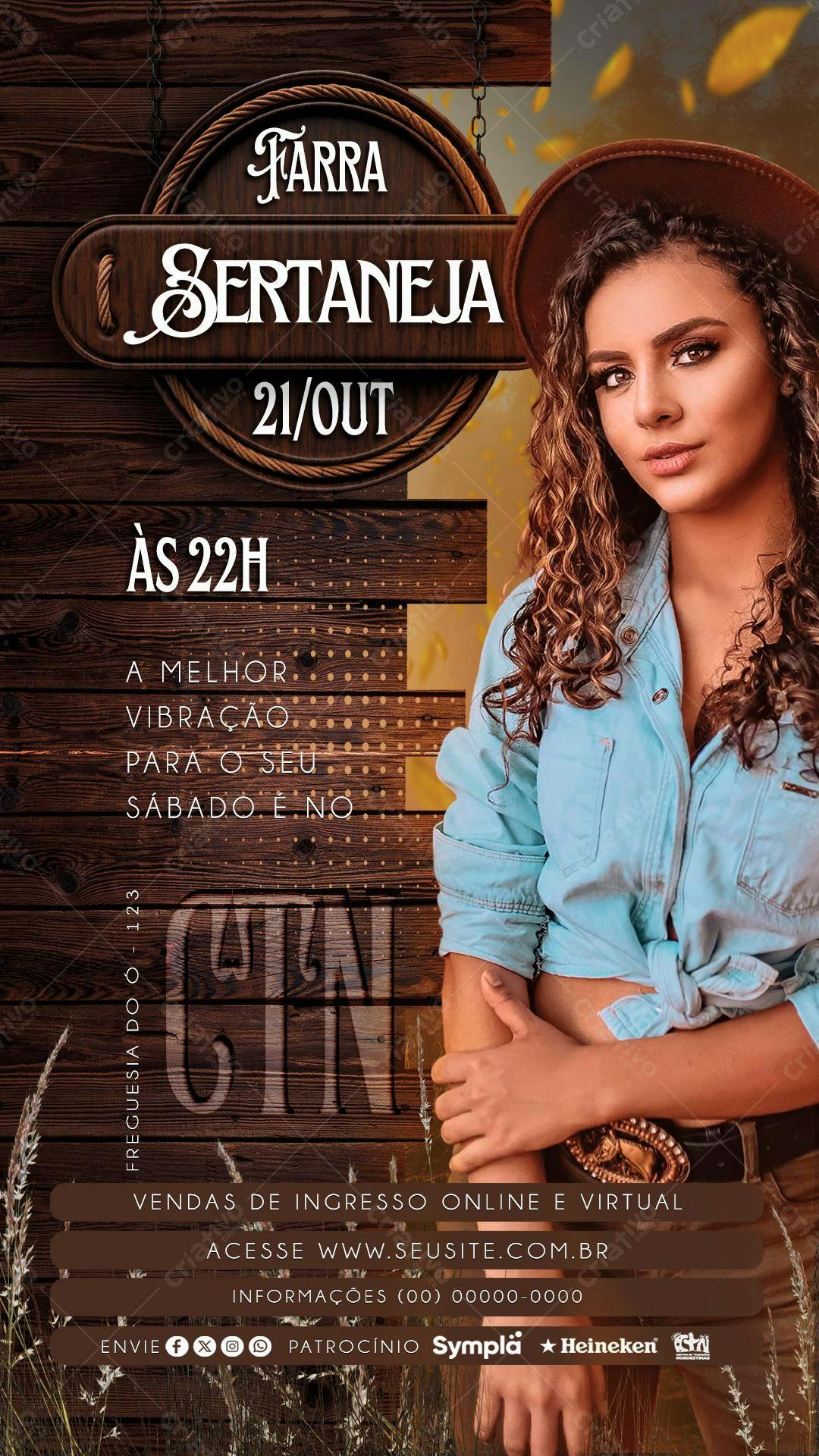 Flyer para Farra Sertaneja PSD Editável