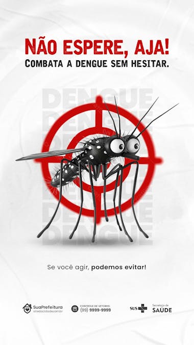 Conscientização contra a dengue social media