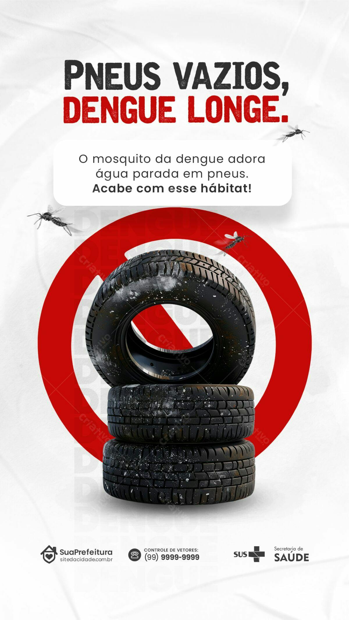 Cartaz Combate à Dengue PSD Editável