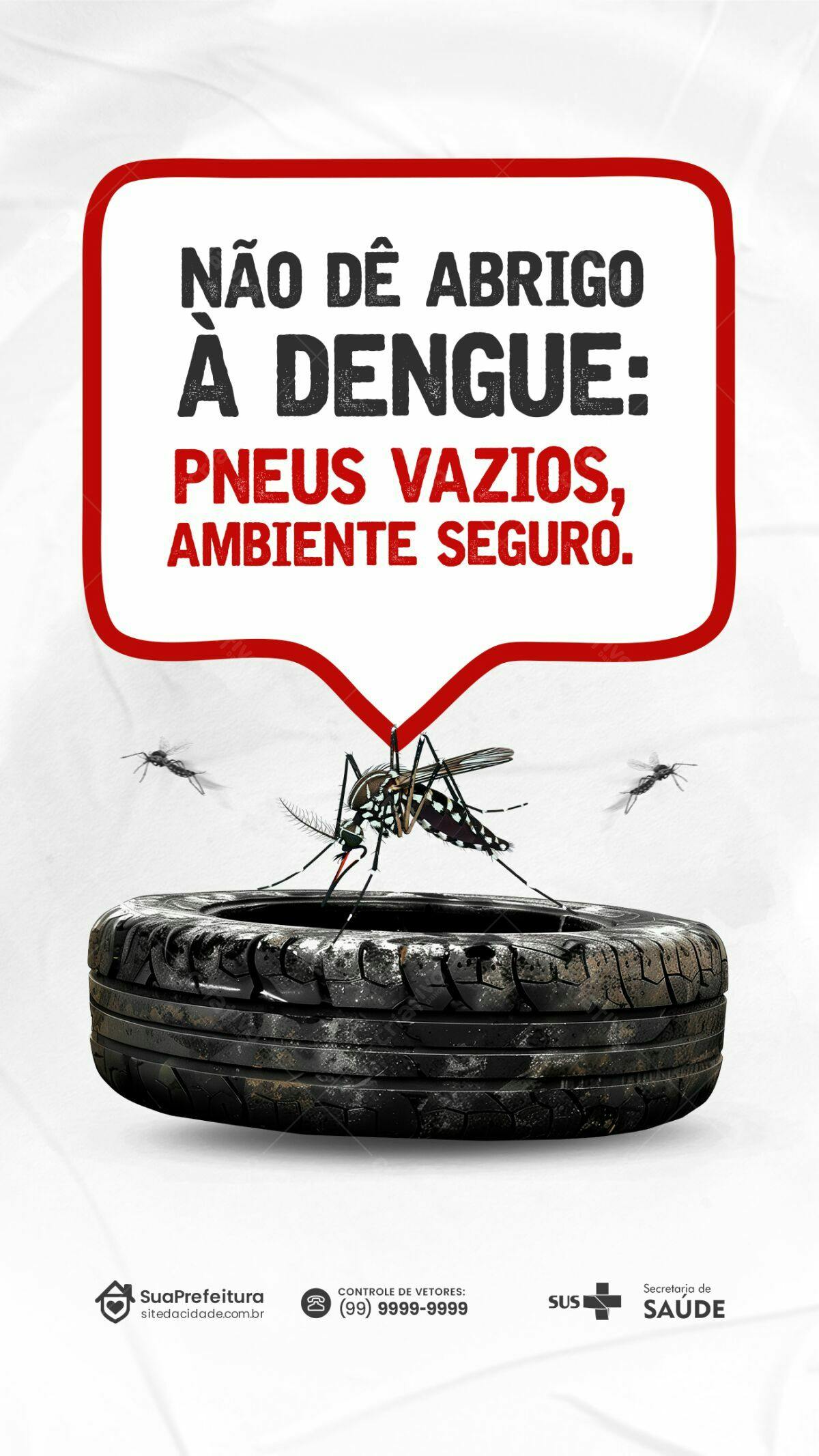 Flyer de Prevenção à Dengue PSD Editável