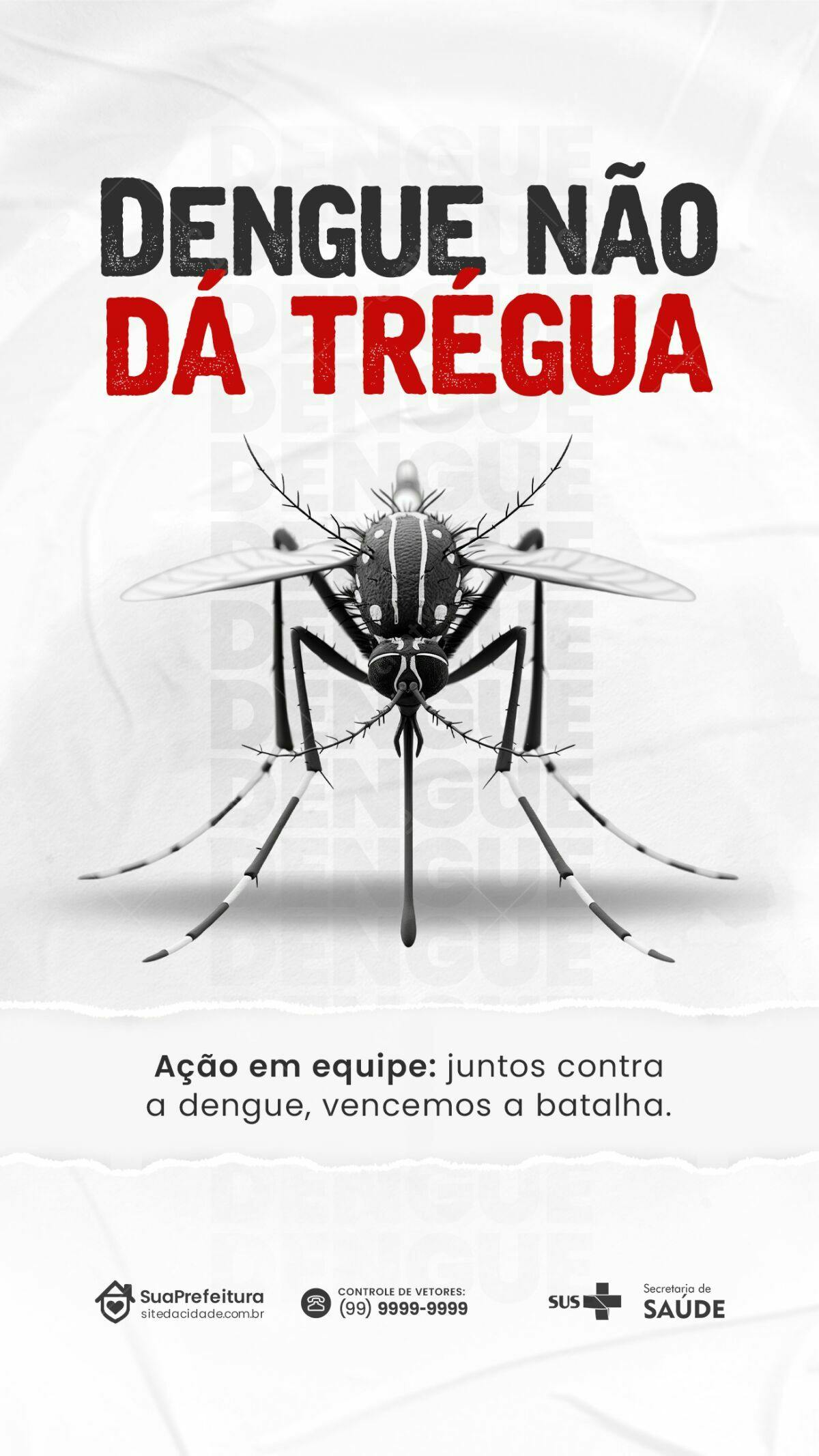 Poster Dengue Não Dá Trégua PSD Editável