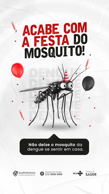 Conscientização contra a dengue social media