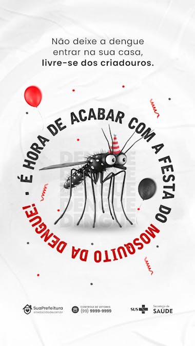 Conscientização contra a dengue social media