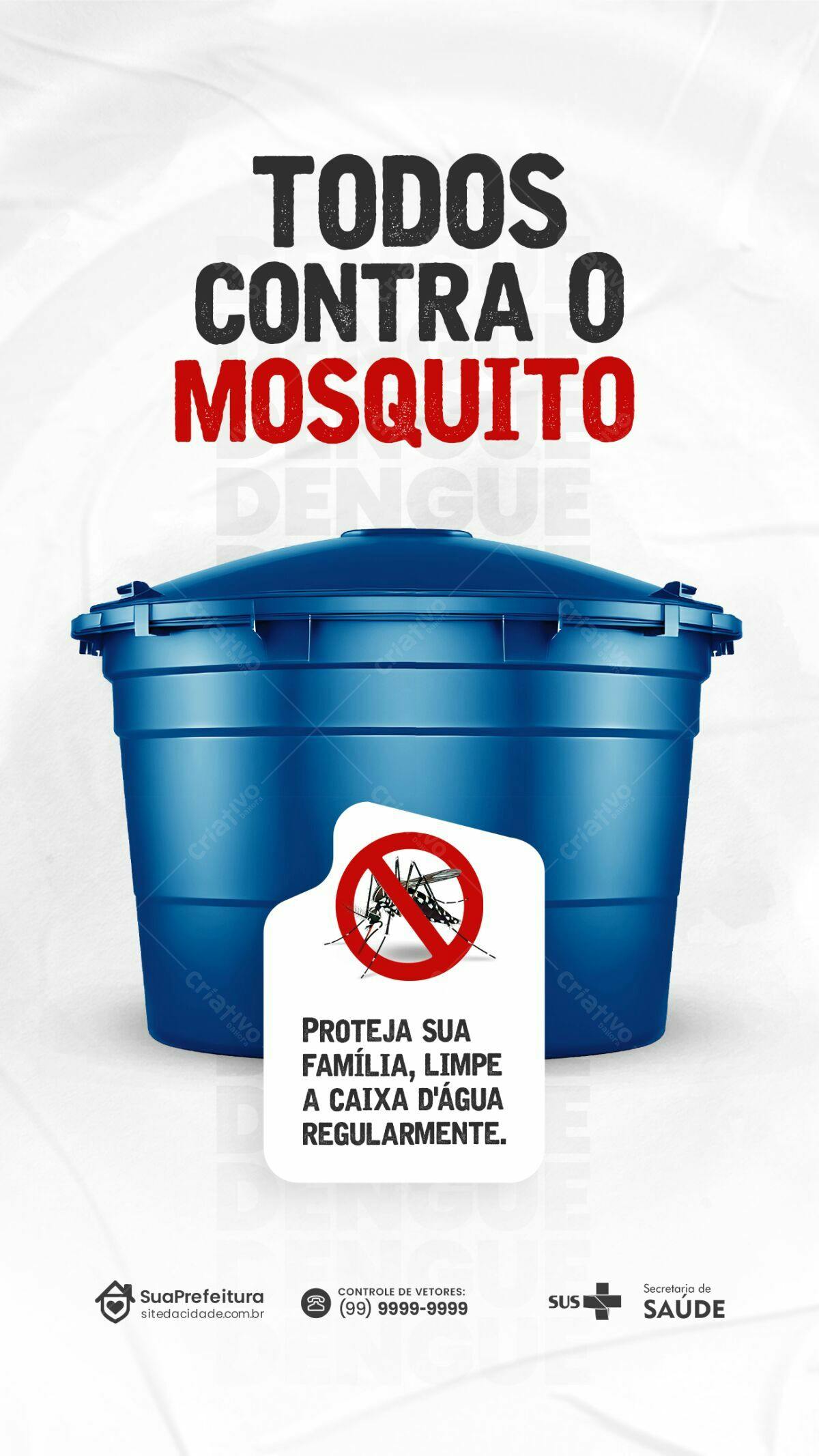 Poster Contra o Mosquito Dengue PSD Editável