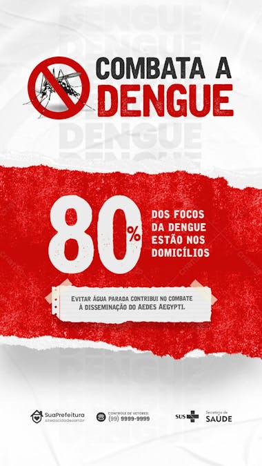 Conscientização contra a dengue social media