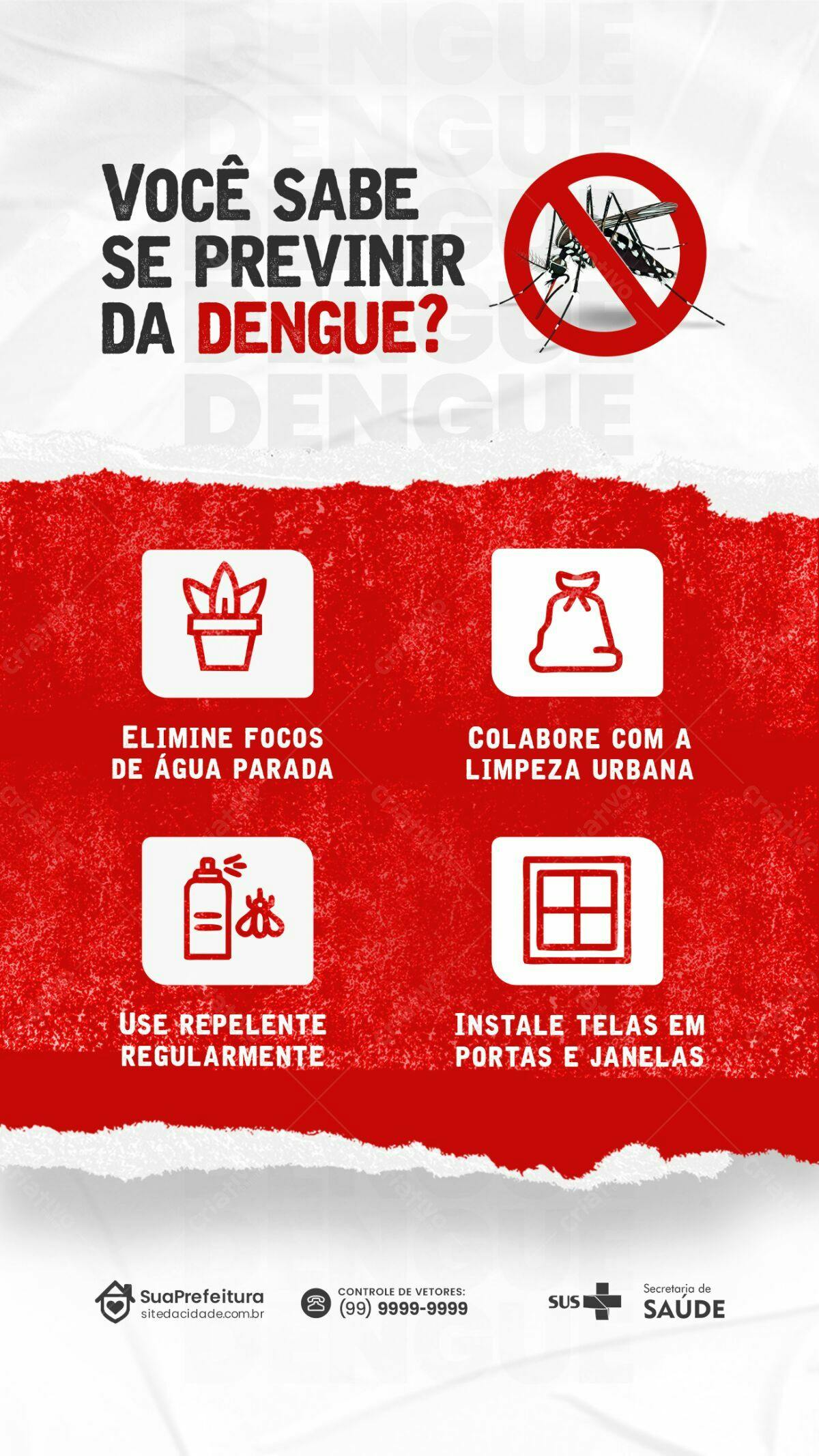 Flyer Prevenção Dengue PSD Editável