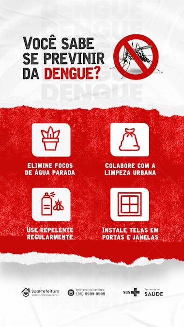 Conscientização contra a dengue social media