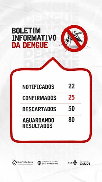 Conscientização contra a dengue social media