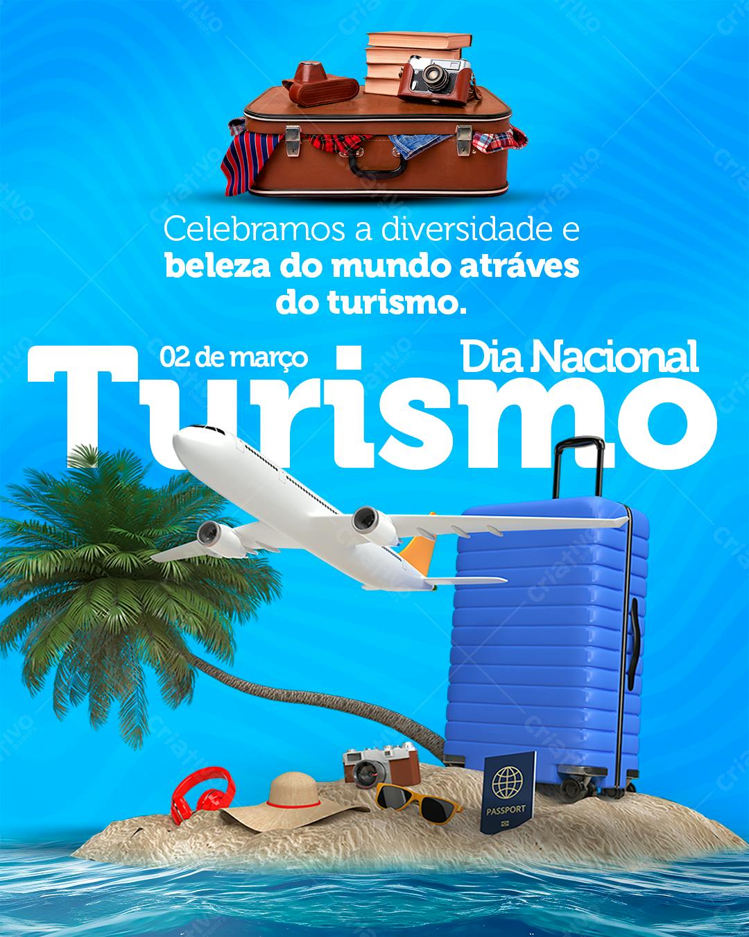 Flyer Dia Nacional do Turismo PSD Editável