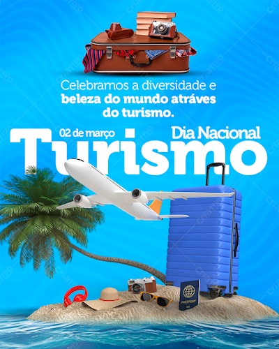 Flyer Dia Nacional do Turismo PSD Editável