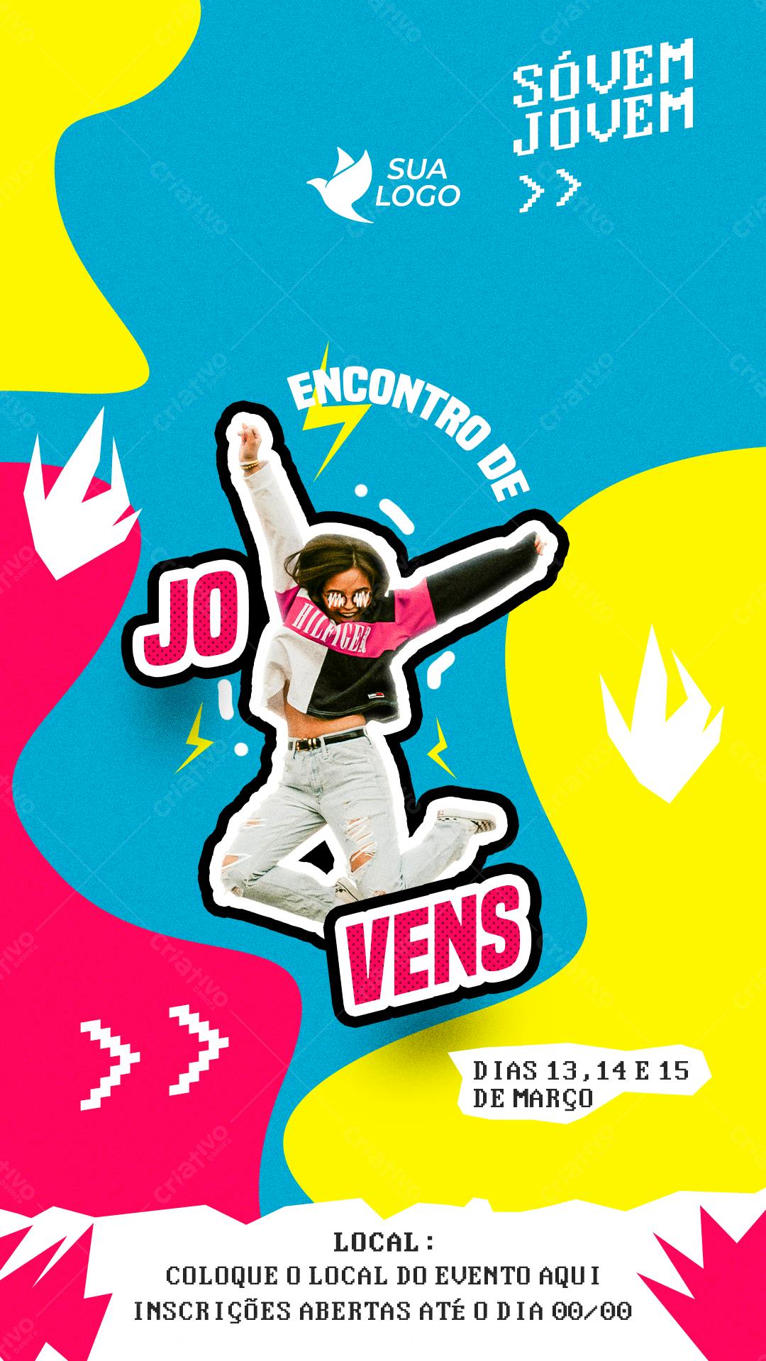 Flyer Encontro de Jovens PSD Editável
