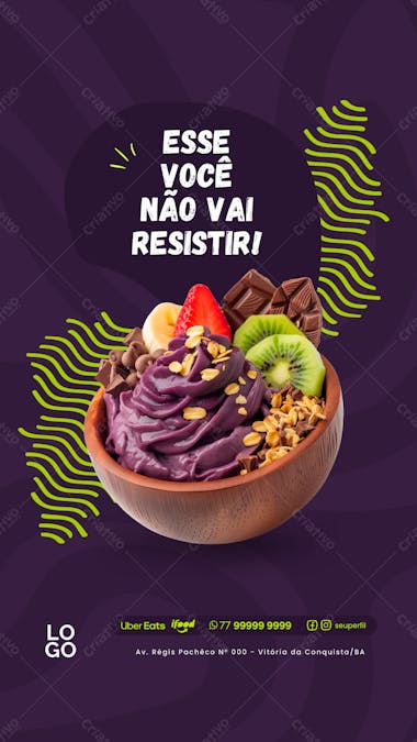 Social media açaí açaiteria