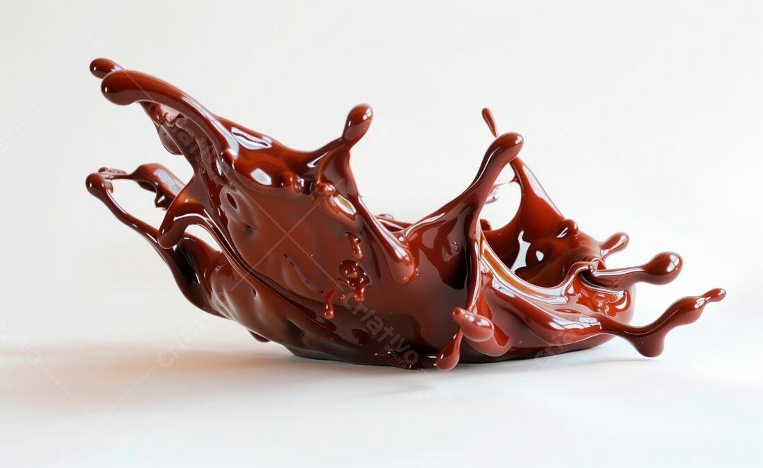 Salpicos de chocolate cremoso marrom