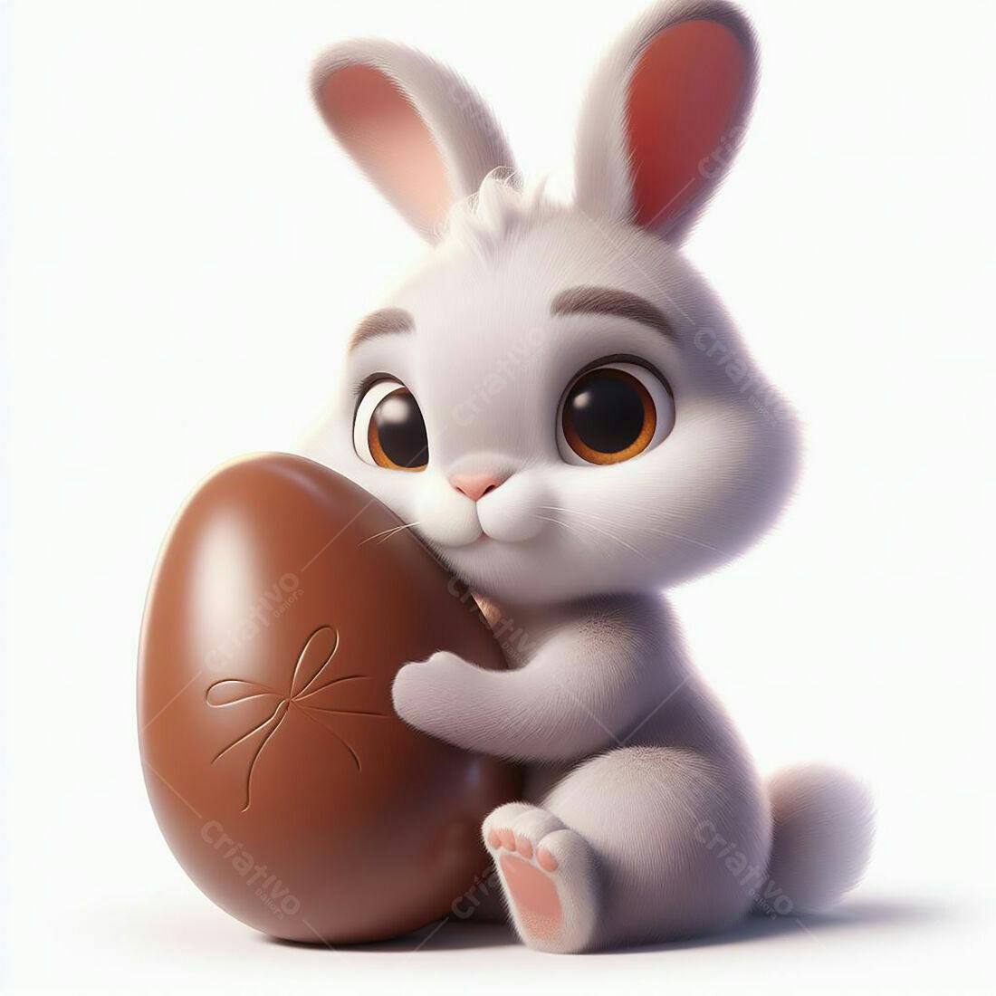 Coelhinho com ovo de chocolate Páscoa