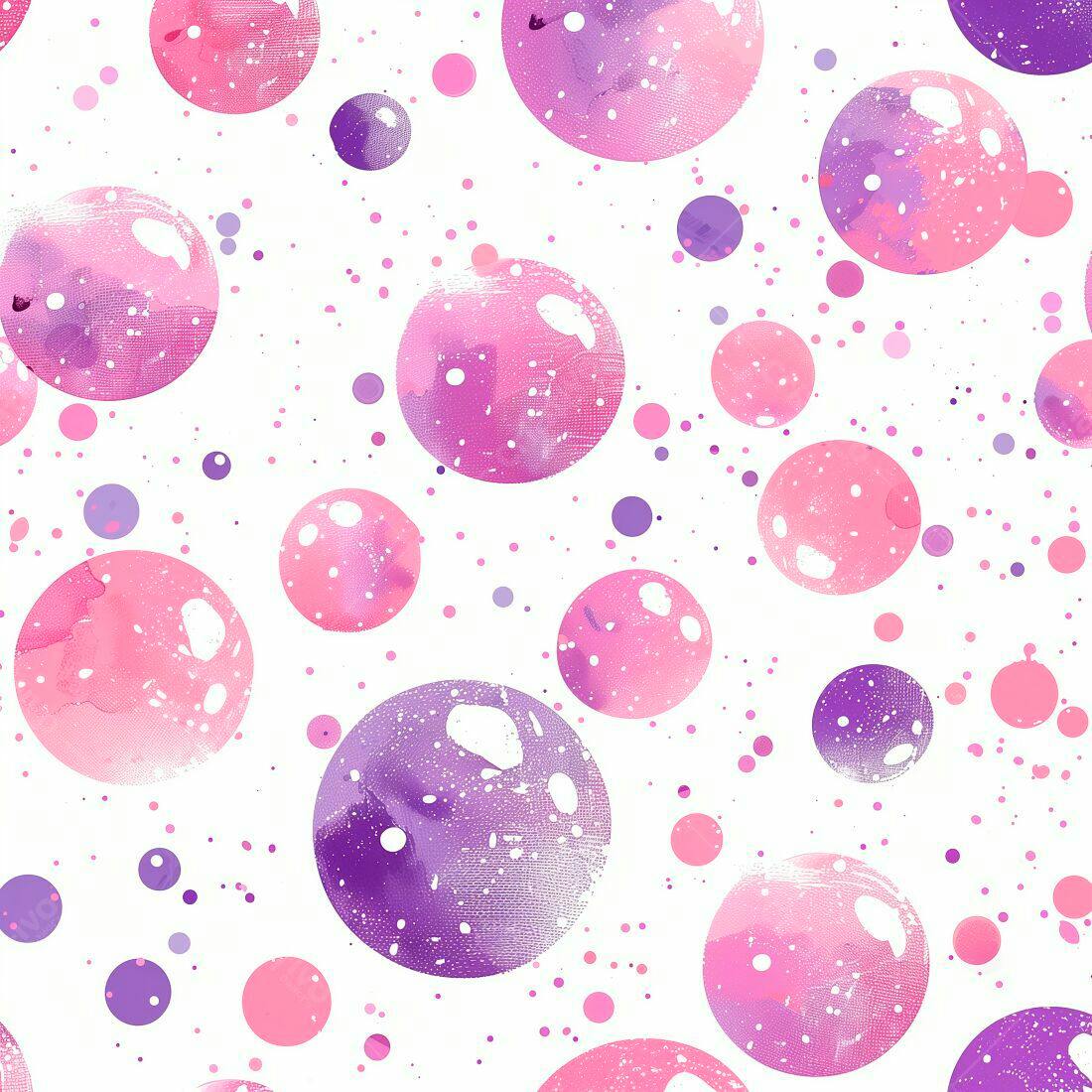 Padrão aquarela círculos rosa e lilás