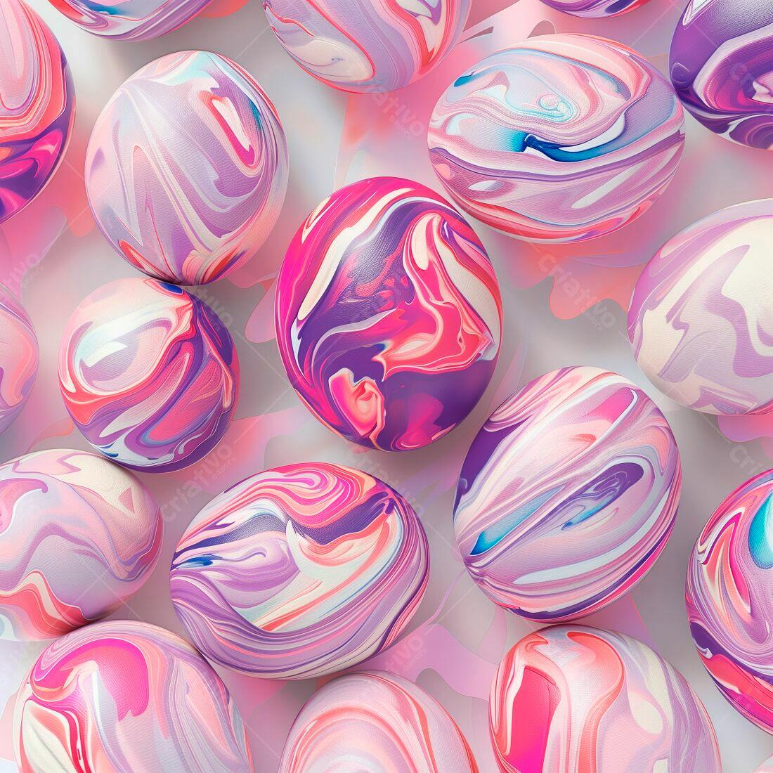 Ovos de Páscoa pintados com cores vibrantes
