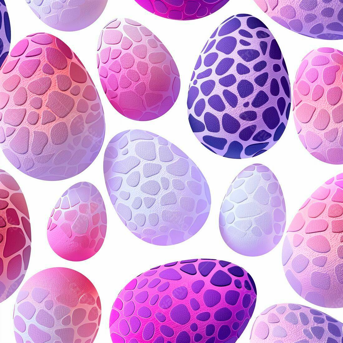 Ovos de Páscoa coloridos com textura de pele