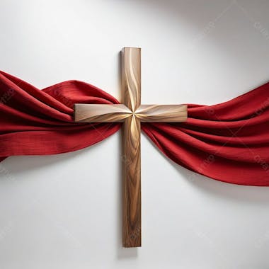 Cruz de cristo tecido vermelho imagem