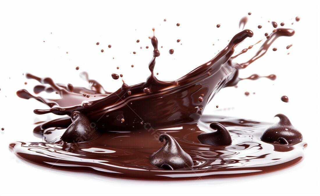 Chocolate derretendo em gotas