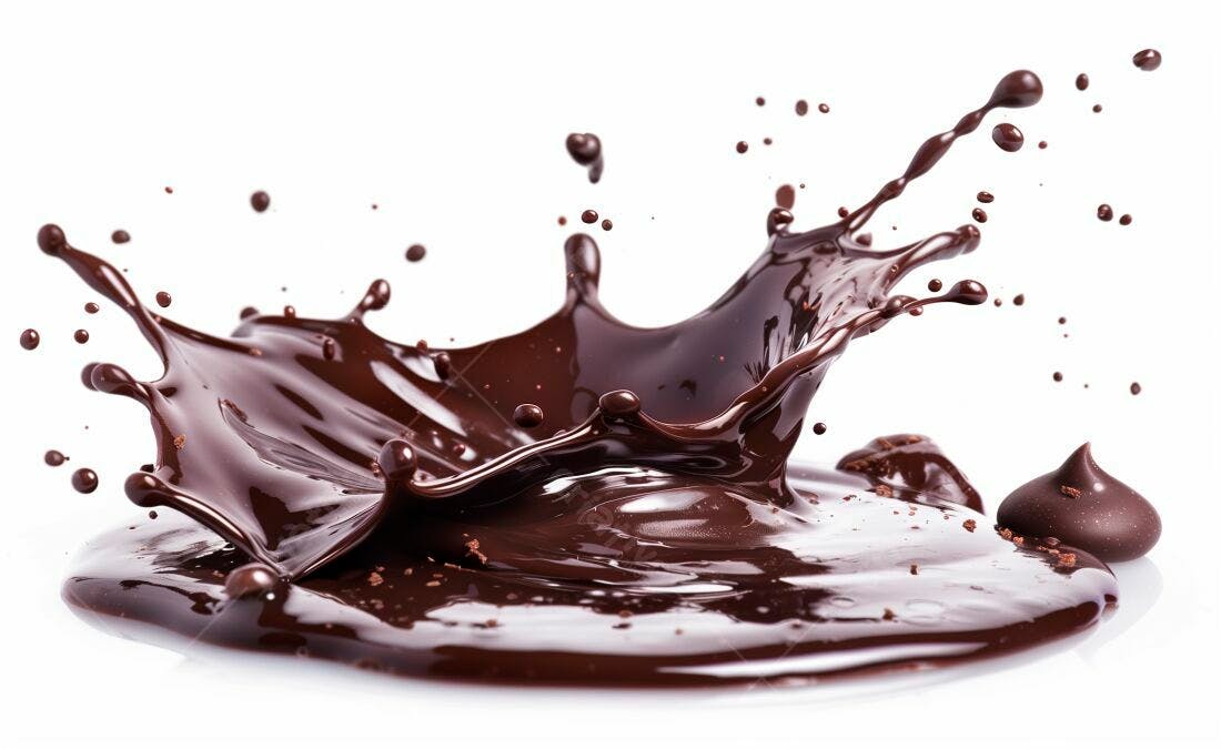 Salpicadura de chocolate derretido